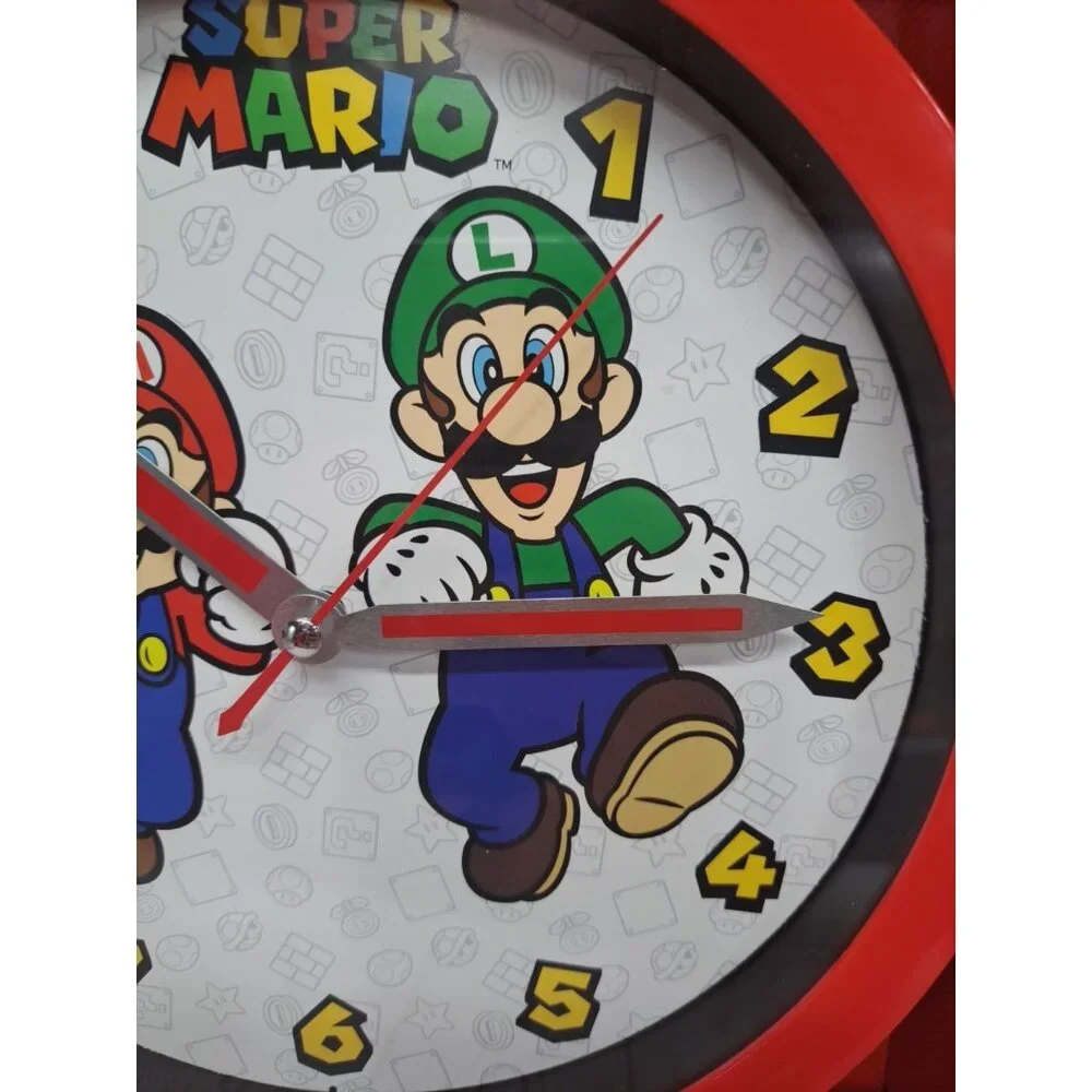 Red Super Mario Wall Clock‎ Mario&Lugi 10